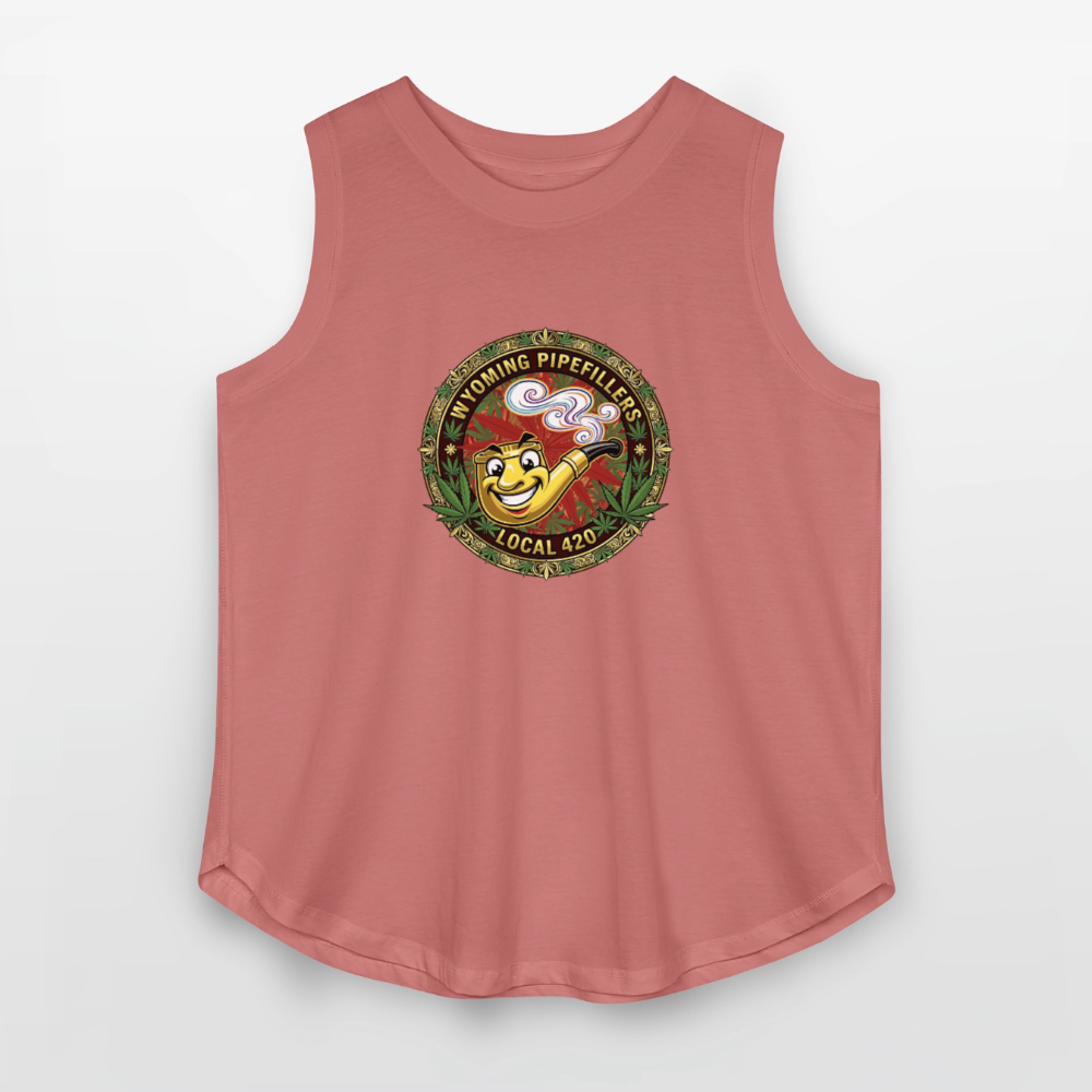 WYOMING PIPEFILLERS LOCAL 420 F/B DESIGN Women's Curvy Relaxed Tank Top - mauve