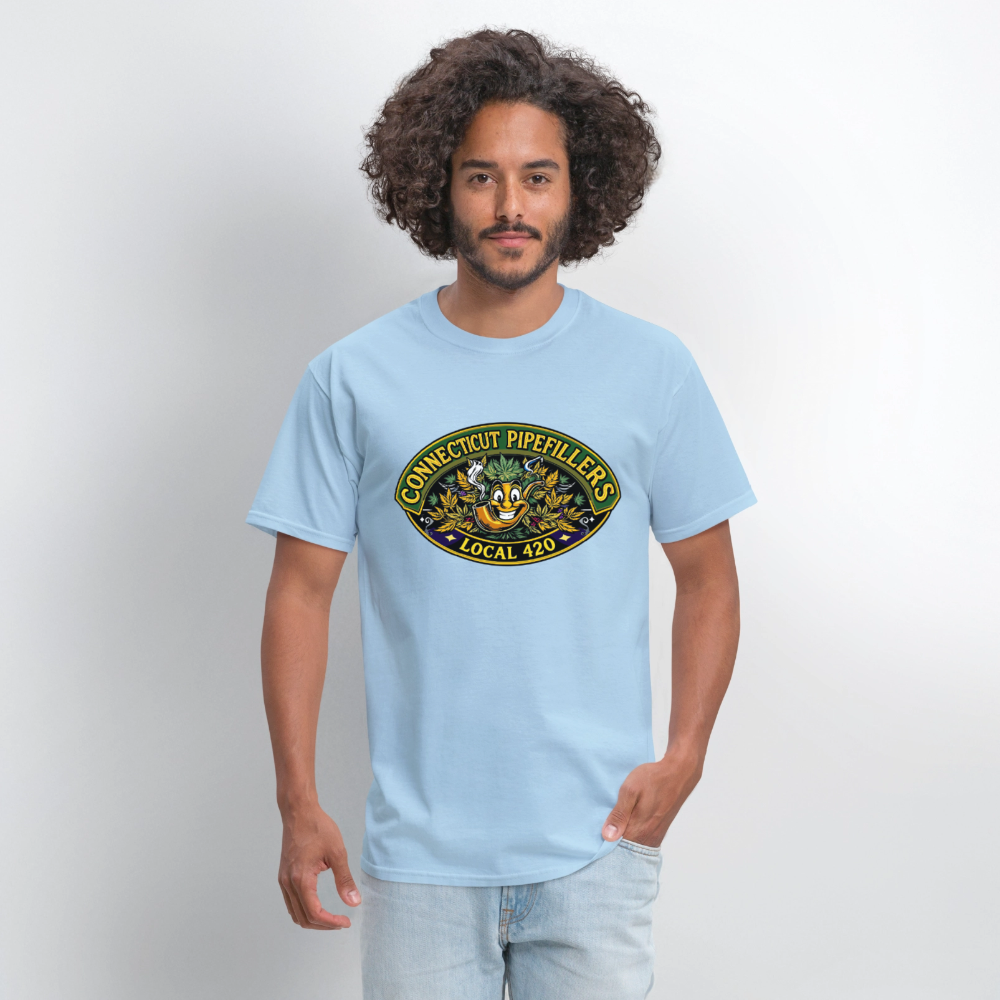 CONNECTICUT PIPEFILLERD LOCAL 420 F/B DESIGN Men's T-Shirt - powder blue