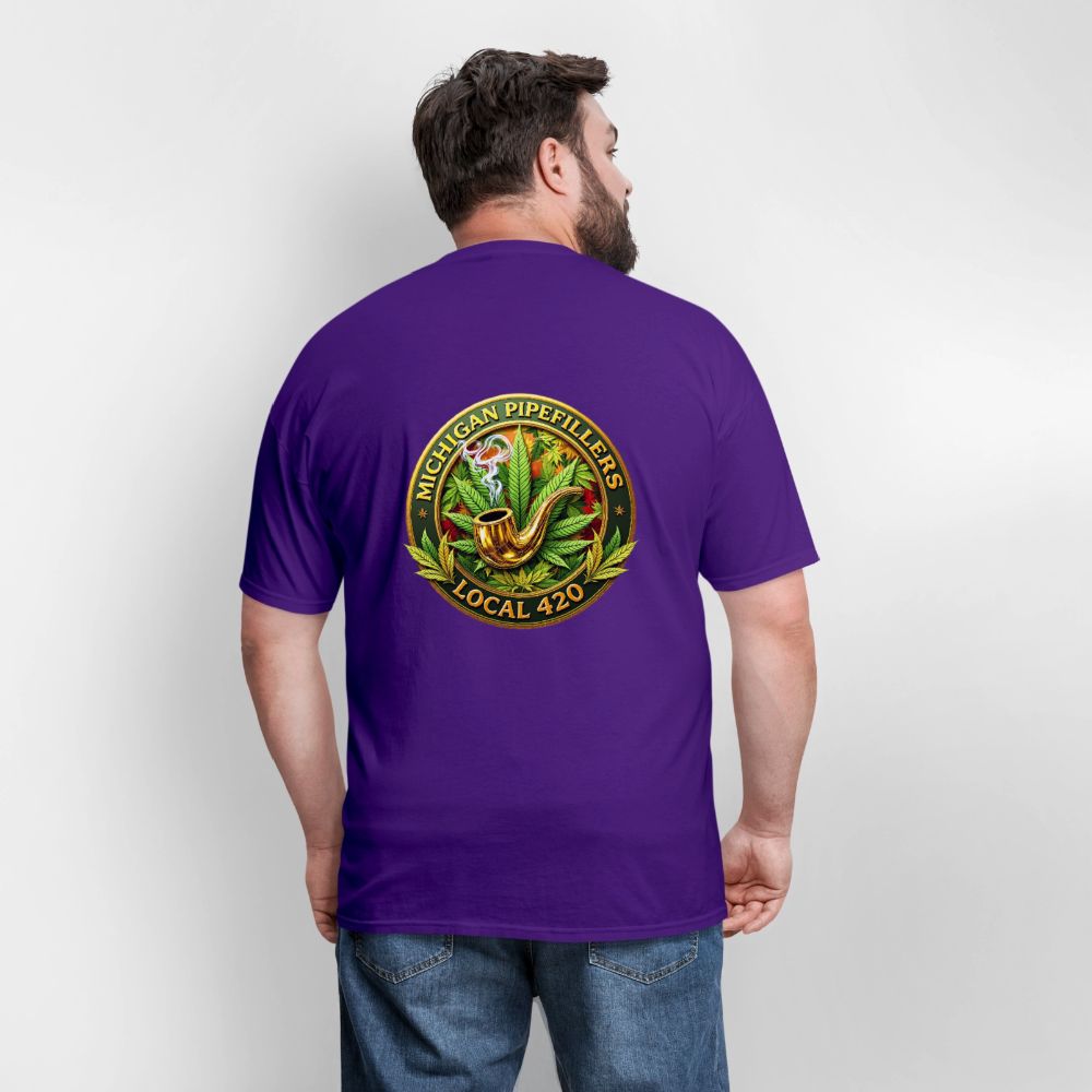 MICHIGAN PIPEFILLERS LOCAL 420 F/B DESIGN Men's T-Shirt - purple