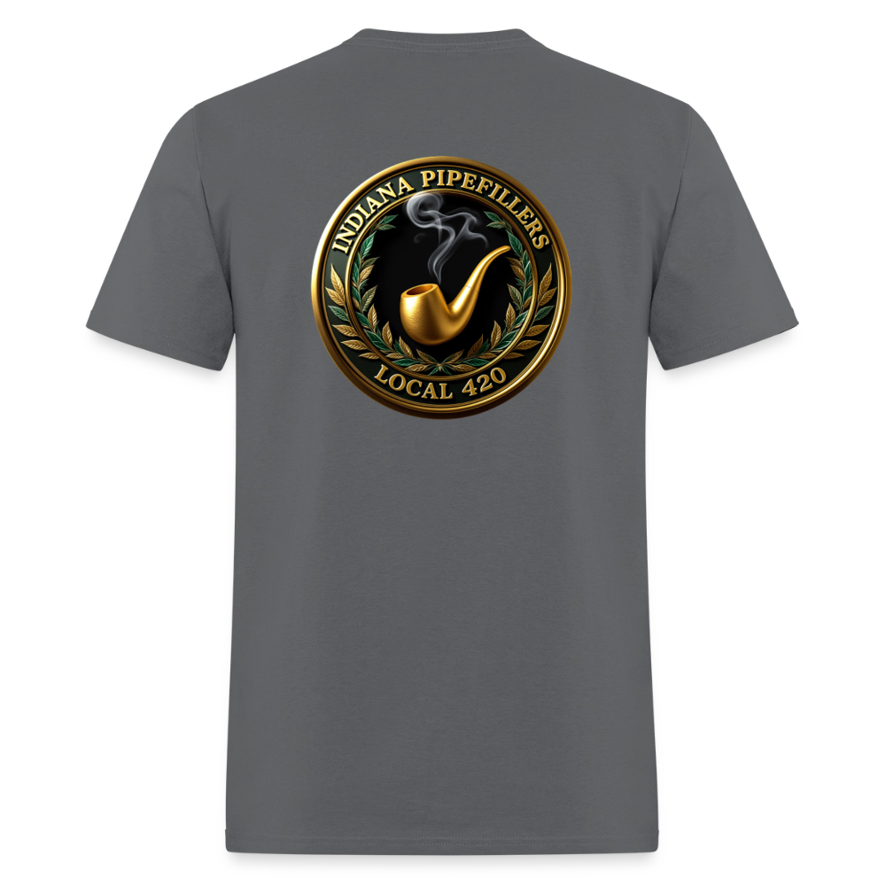 INDIANA PIPEFILLERS LOCAL 420 F/B DESIGN Men's T-Shirt - charcoal