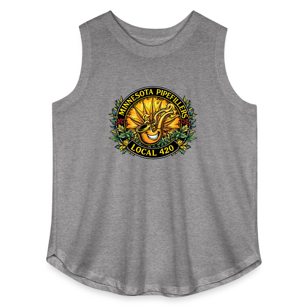 MICHIGAN PIPEFILLERS LOCAL 420 F/B DESIGN Women's Curvy Relaxed Tank Top - granite heather 