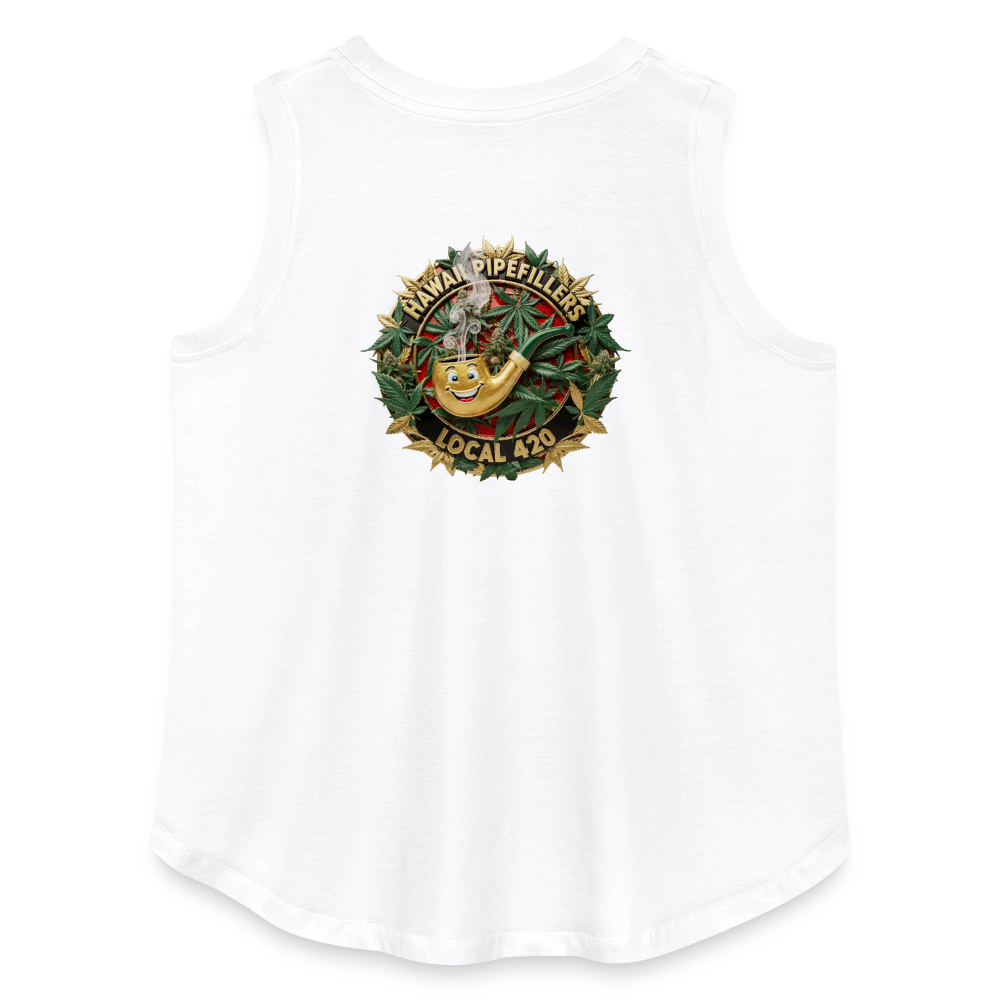 HAWAII PIPEFILLERS LOCAL 420 F/B DESIGN Women's Curvy Relaxed Tank Top - white