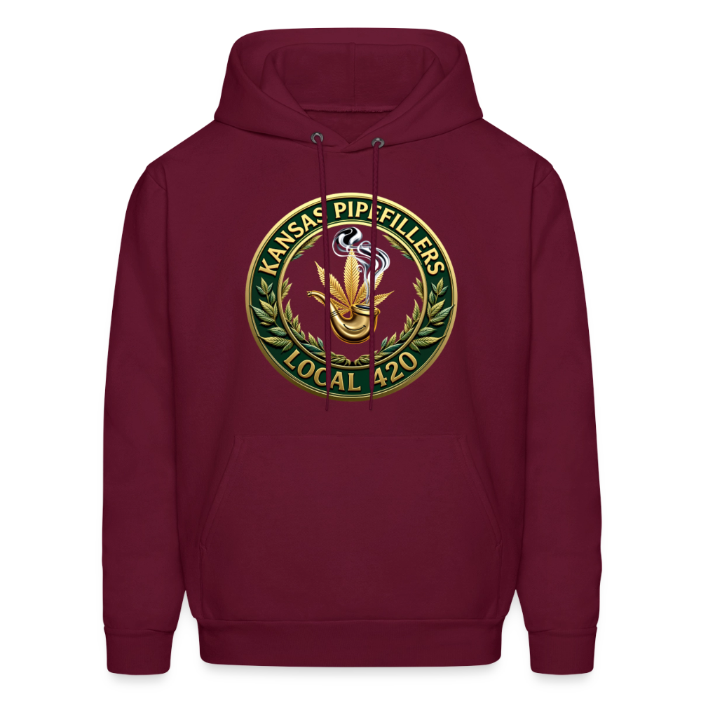 KANSAS PIPEFILLERS LOCAL 420 F/B DESIGNS Men's Hoodie - burgundy