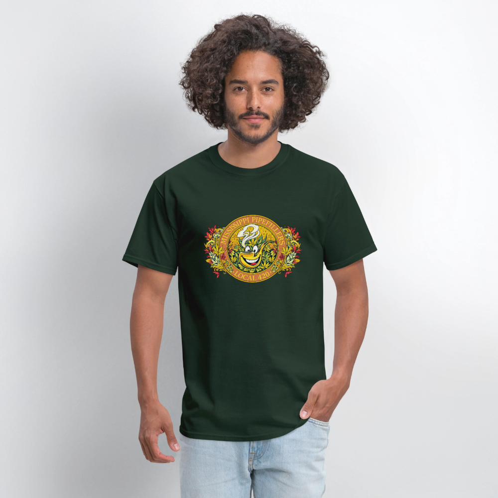 MISSISSIPPI PIPEFILLERS LOCAL 420 F/B DESIGNS Men's T-Shirt - forest green