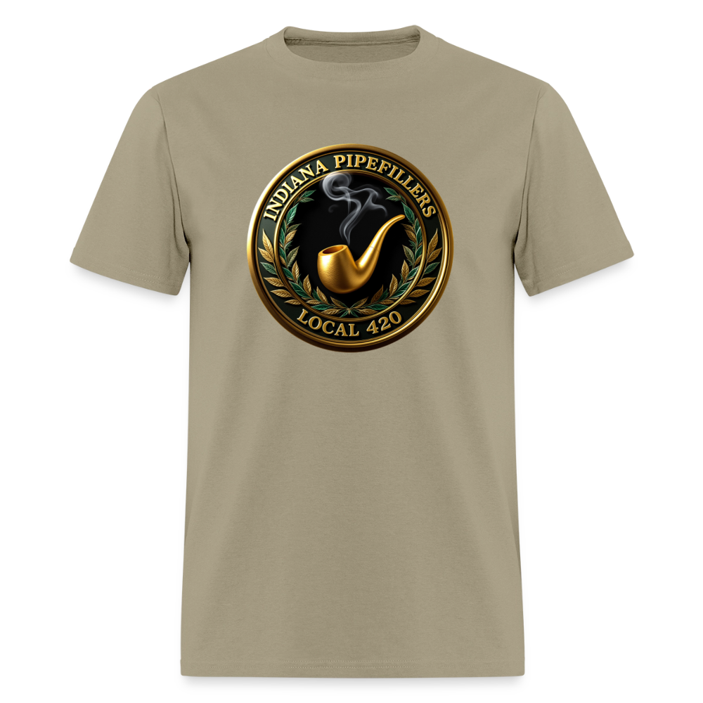 INDIANA PIPEFILLERS LOCAL 420 F/B DESIGN Men's T-Shirt - khaki