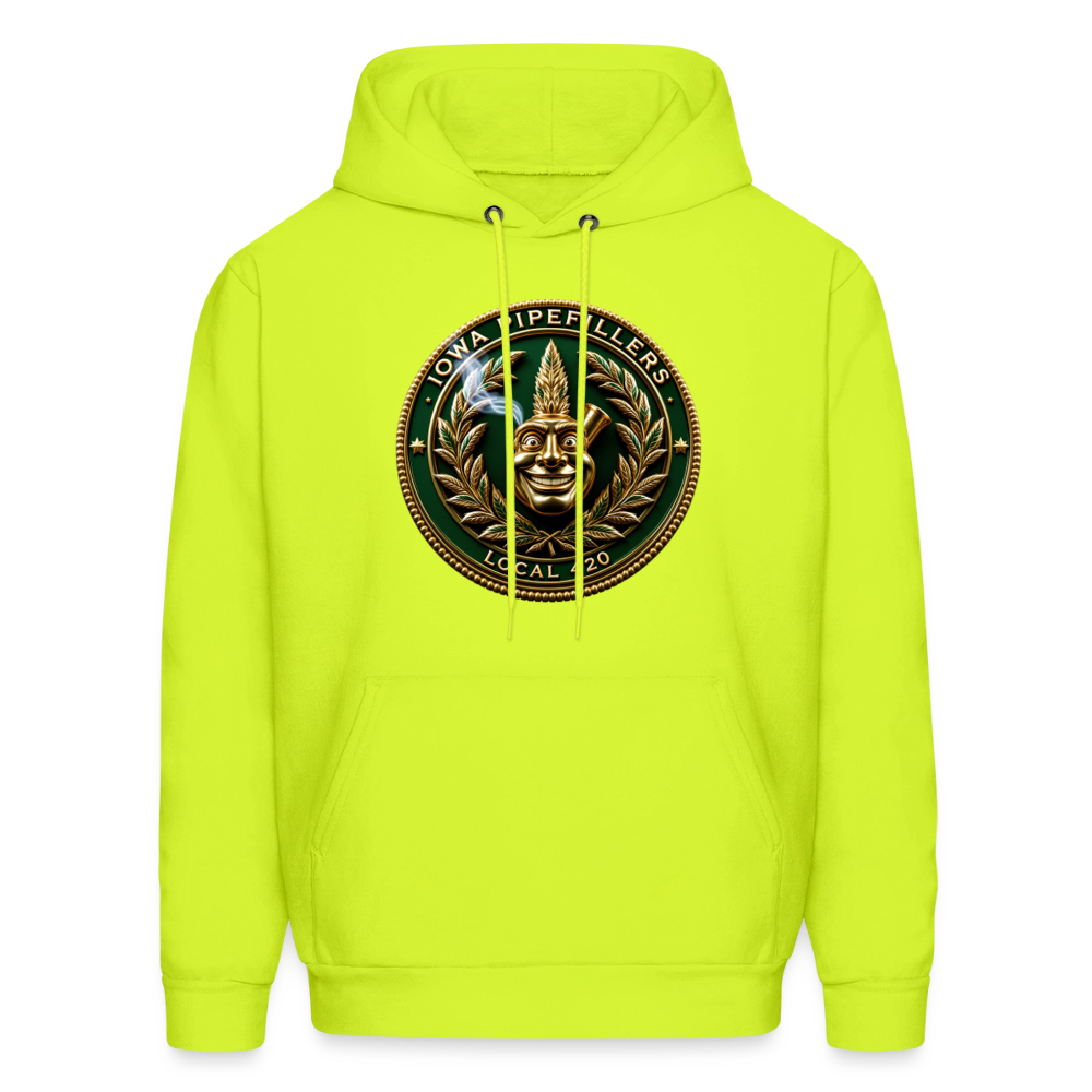 IOWA PIPEFILLERS LOCAL 420 Men's Hoodie - safety green