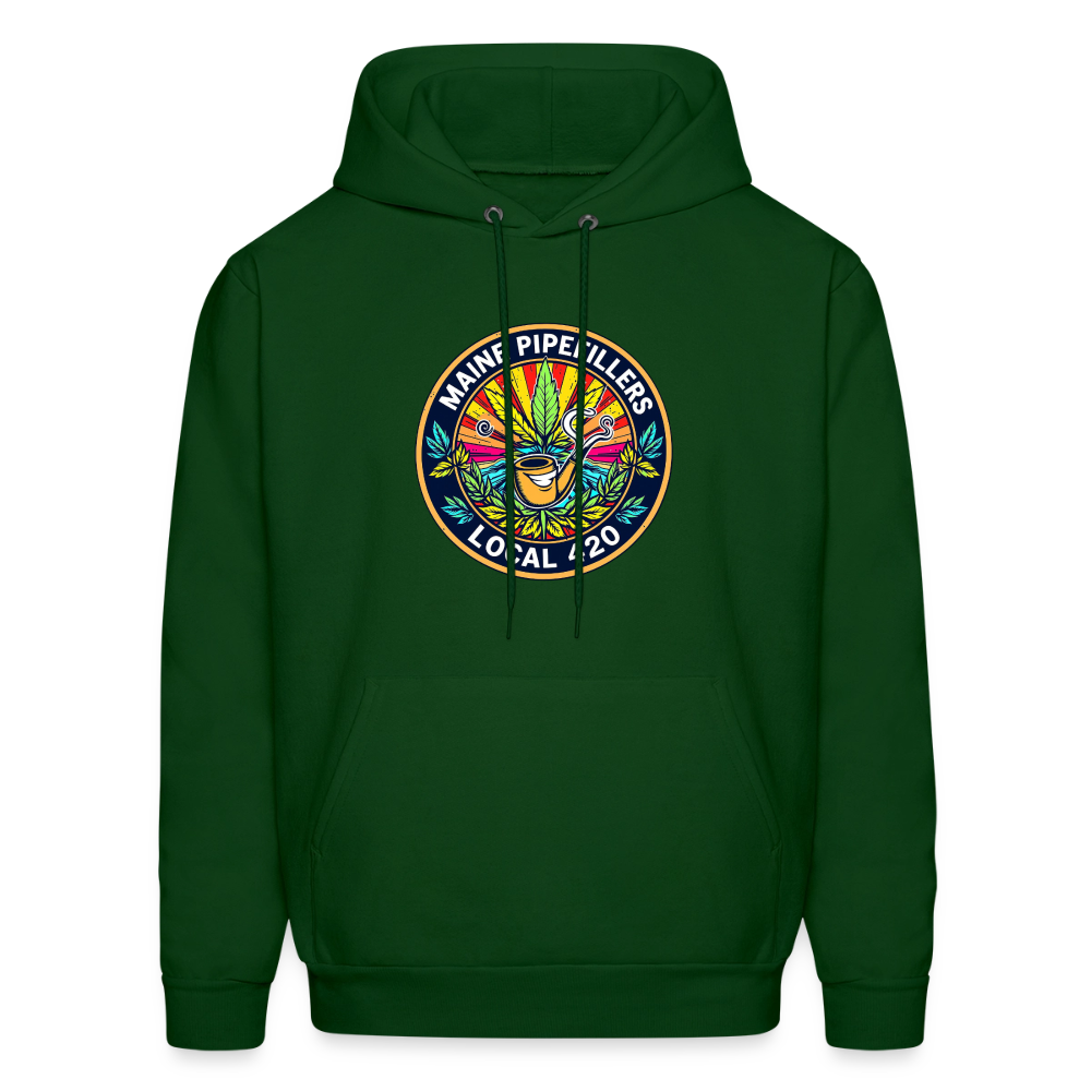 MAINE PIPEFILLERS LOCAL 420 2 EMBLEM Men's Hoodie - forest green