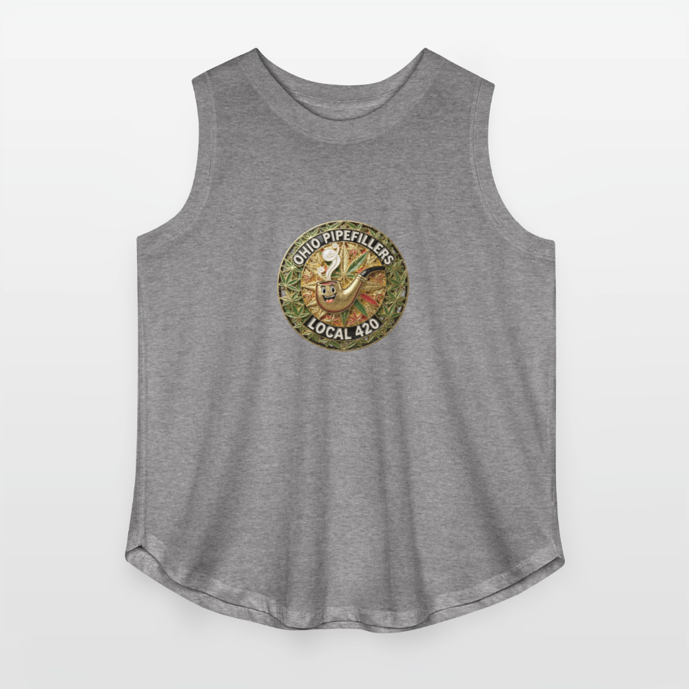 OHIO PIPEFILLERS LOCAL 420  Women's Curvy Relaxed Tank Top - granite heather 