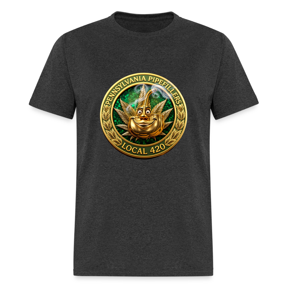 PENNSYLVANIA PIPEFILLERS LOCAL 420 F/B DESIGNS Men's T-Shirt - heather black