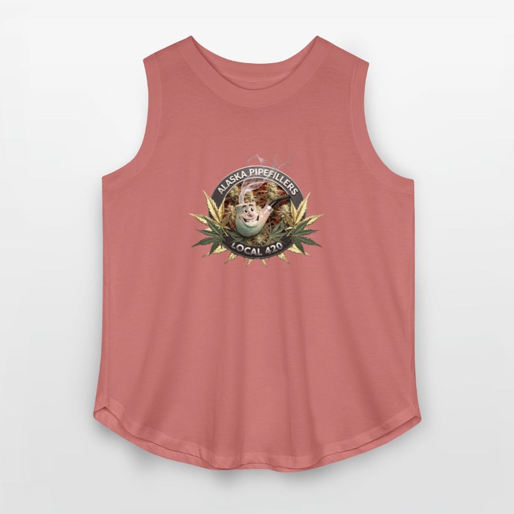 ALASKA  PIPEFILLERS LOCAL 420 F/B DESIGN Women's Curvy Relaxed Tank Top - mauve