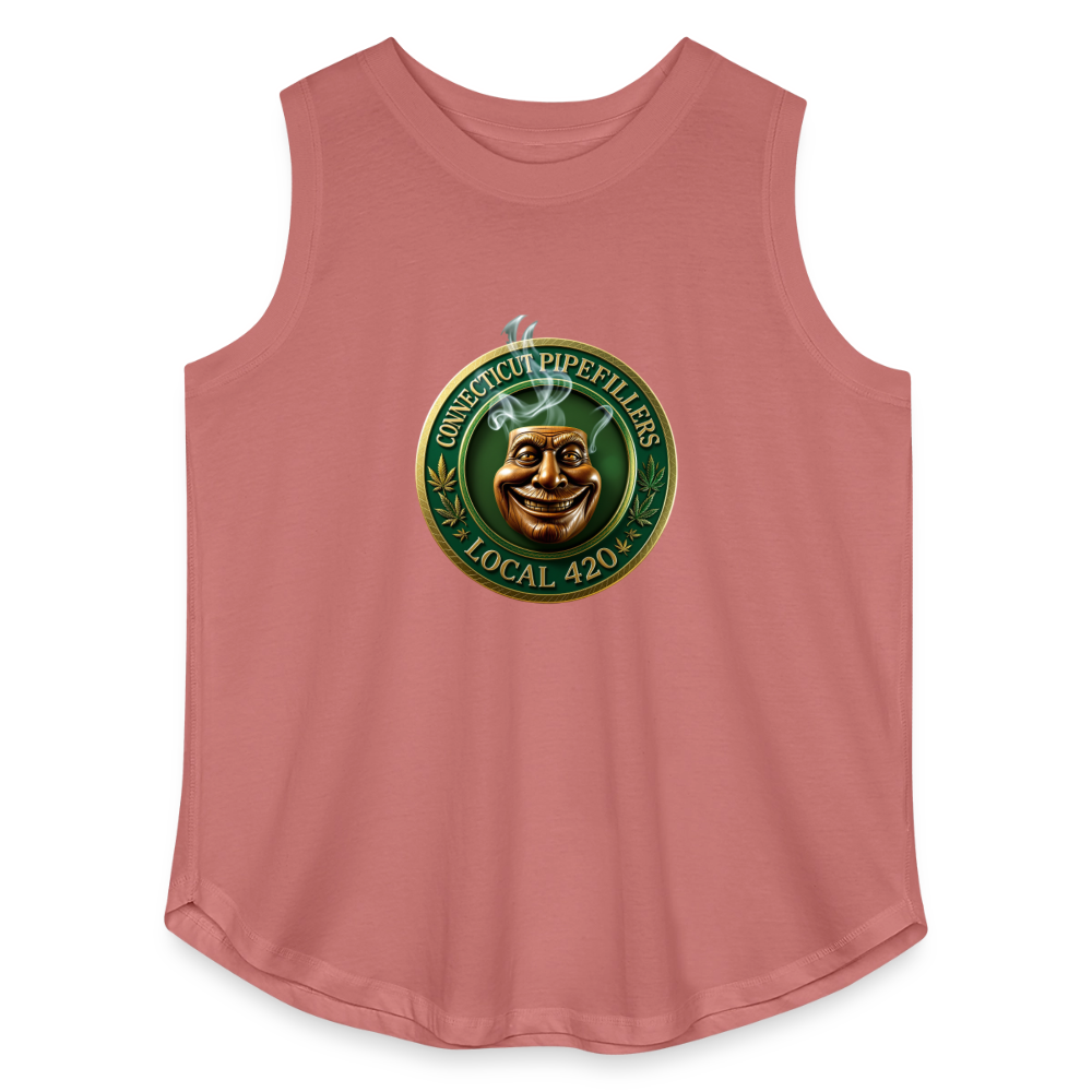 CONNECTICUT PIPEFILLERS LOCAL 420 F/B DESIGN Women's Curvy Relaxed Tank Top - mauve