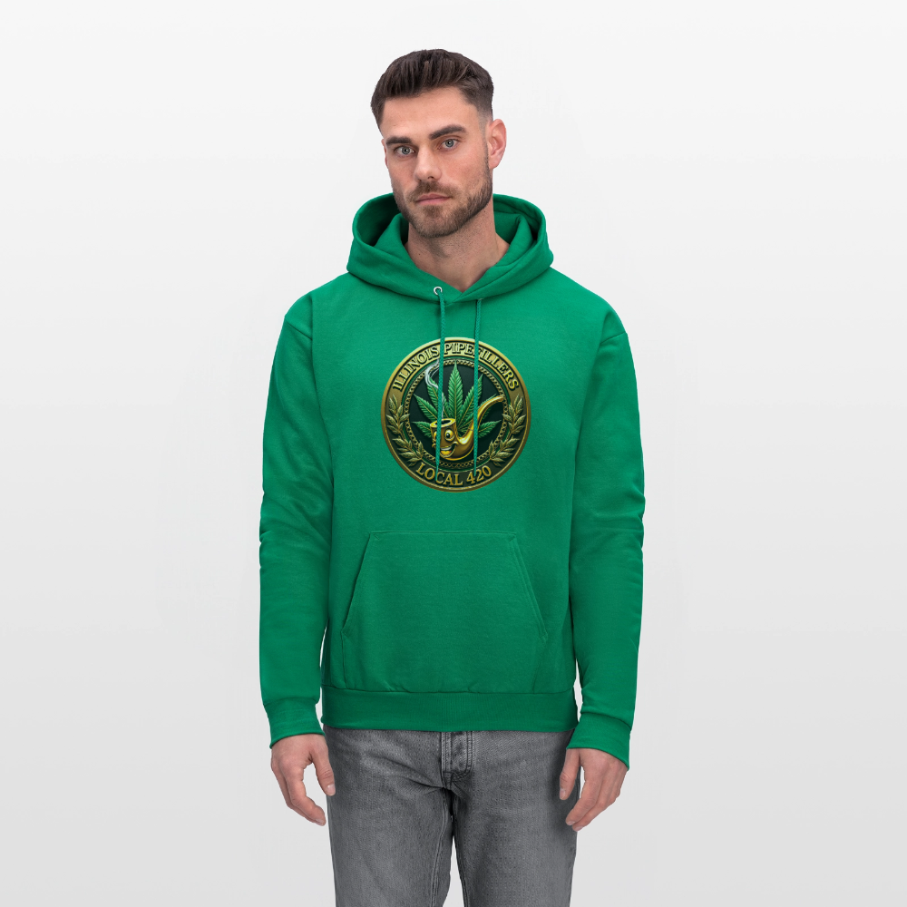 ILLINOIS PIPEFILLERS LOCAL 420 Men's Hoodie - kelly green