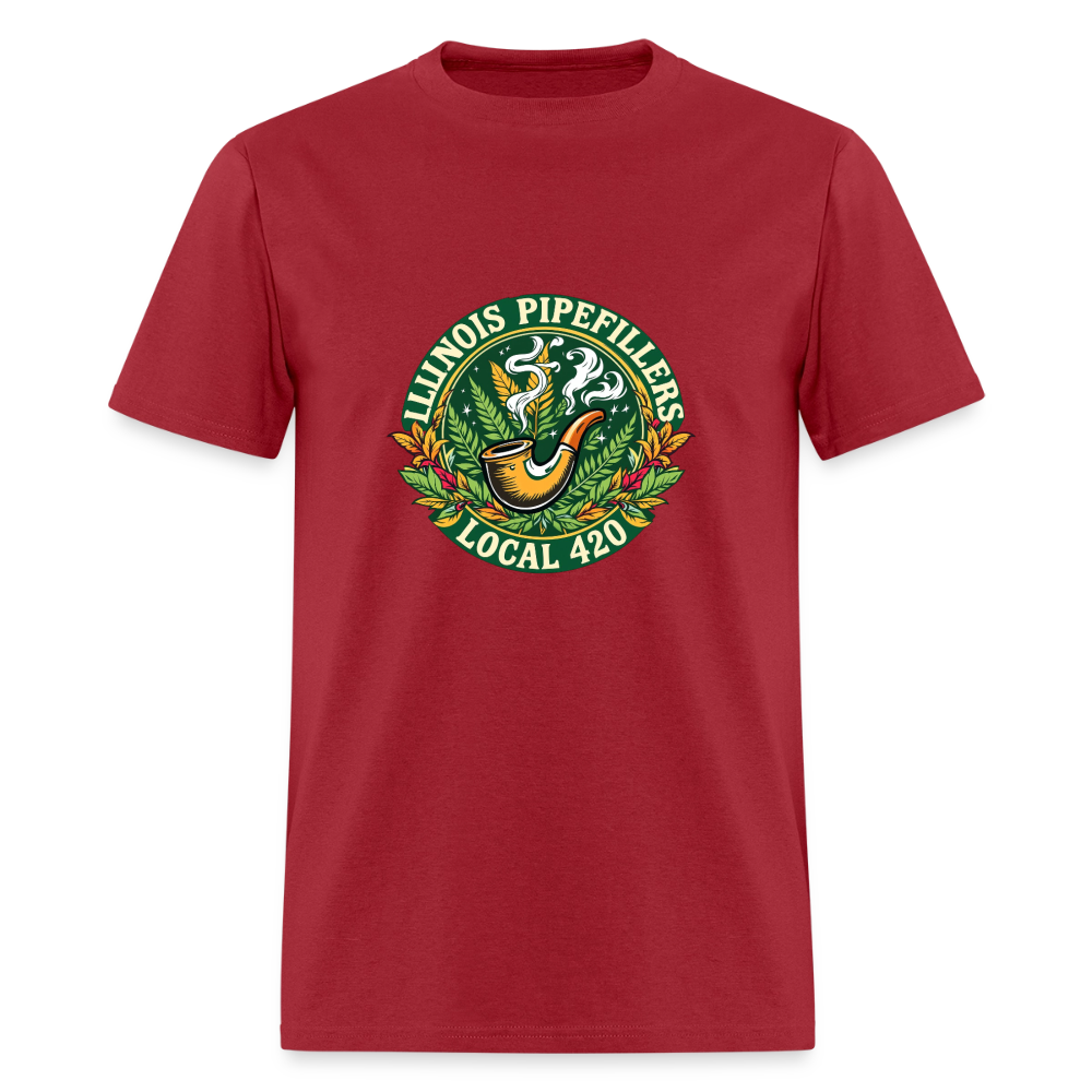 ILLINOIS PIPEFILLERS LOCAL 420 F/B DESIGN Men's T-Shirt - true red
