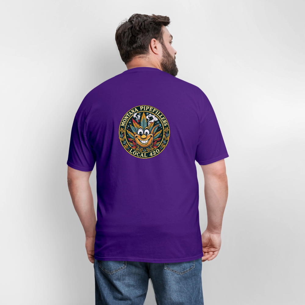 MONTANA PIPEFILLERS LOCAL 420 F/B DESIGN Men's T-Shirt - purple