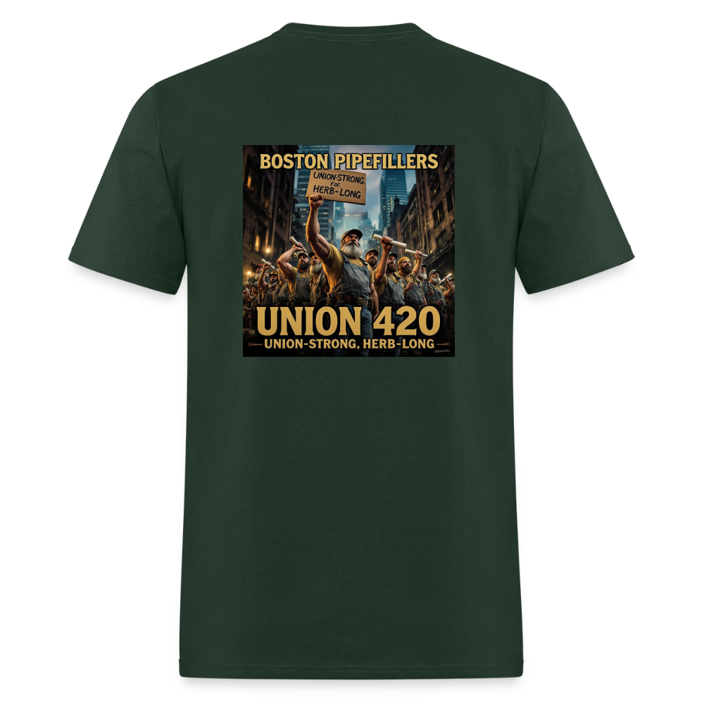 NEW ENGLAND PIPEFILLERS UNION 420 Men's T-Shirt - forest green