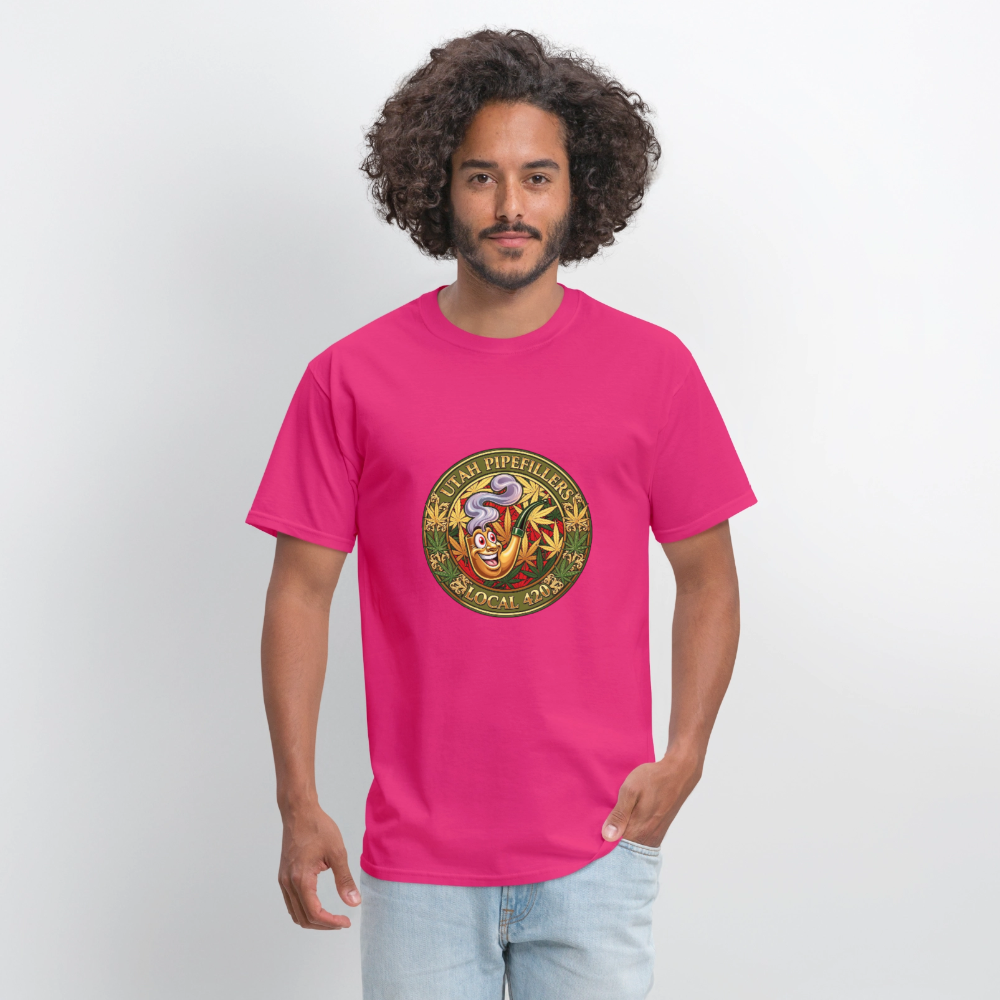 UTAH PIPEFILLERS LOCAL 420 F/B DESIGN Men's T-Shirt - fuchsia