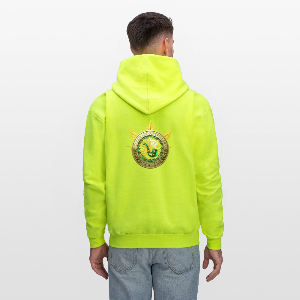 COLORADO PIPEFILLERS LOCAL 420 Men's Hoodie - safety green