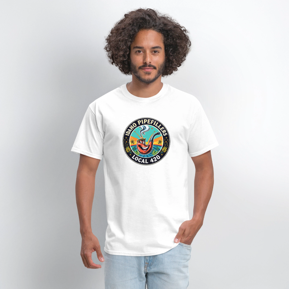 IDAHO PIPEFILLERS LOCAL 420 F/B DESIGN Men's T-Shirt - white