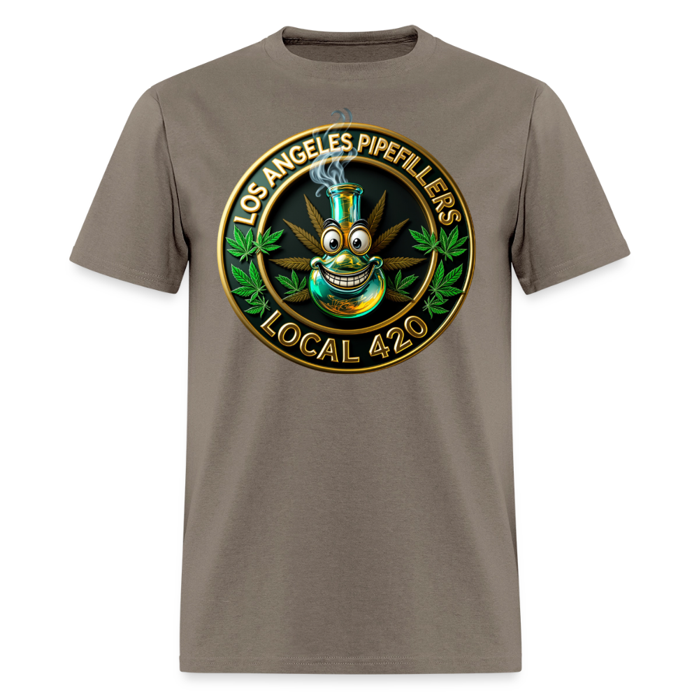 LOS ANGELES PIPEFILLERS LOCAL 420 F/B DESIGNS Men's T-Shirt - safari