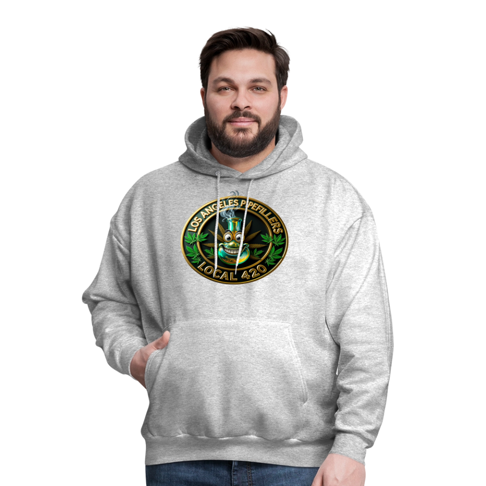 LOS ANGLES PIPEFILLERS LOCAL 420 2 EMBLEM Men's Hoodie - heather gray