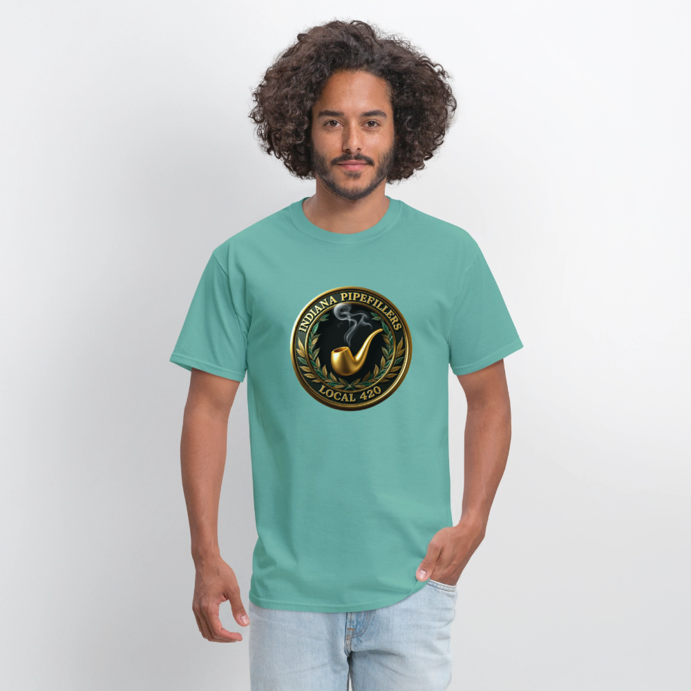 INDIANA PIPEFILLERS LOCAL 420 Men's T-Shirt - aquatic