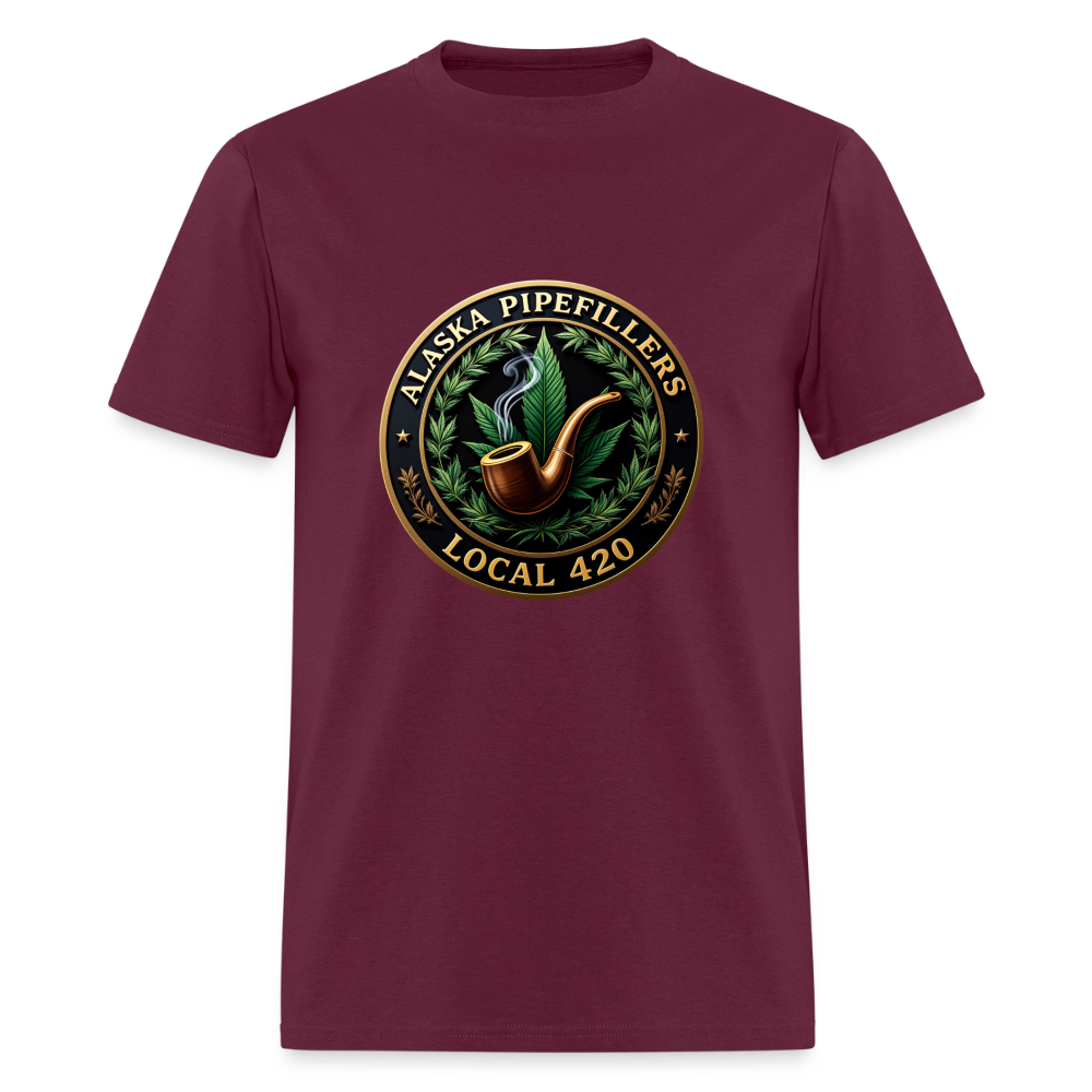 ALASKA PIPEFILLERS LOCAL 420 Men's T-Shirt - burgundy