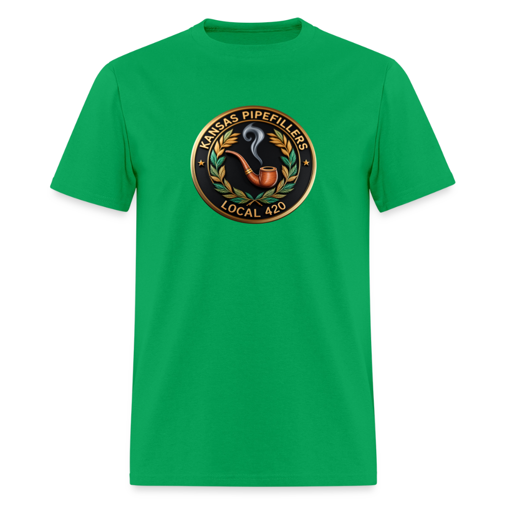 KANSAS PIPEFILLERS LOCAL 420 Men's T-Shirt - bright green