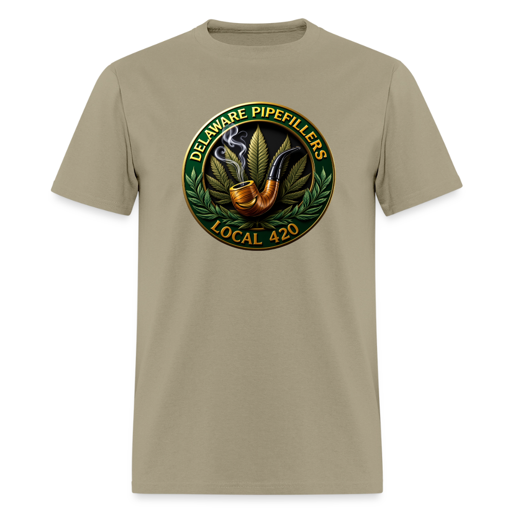 DELAWARE  PIPEFILLERS LOCAL 420 F/B DESIGN Men's T-Shirt - khaki