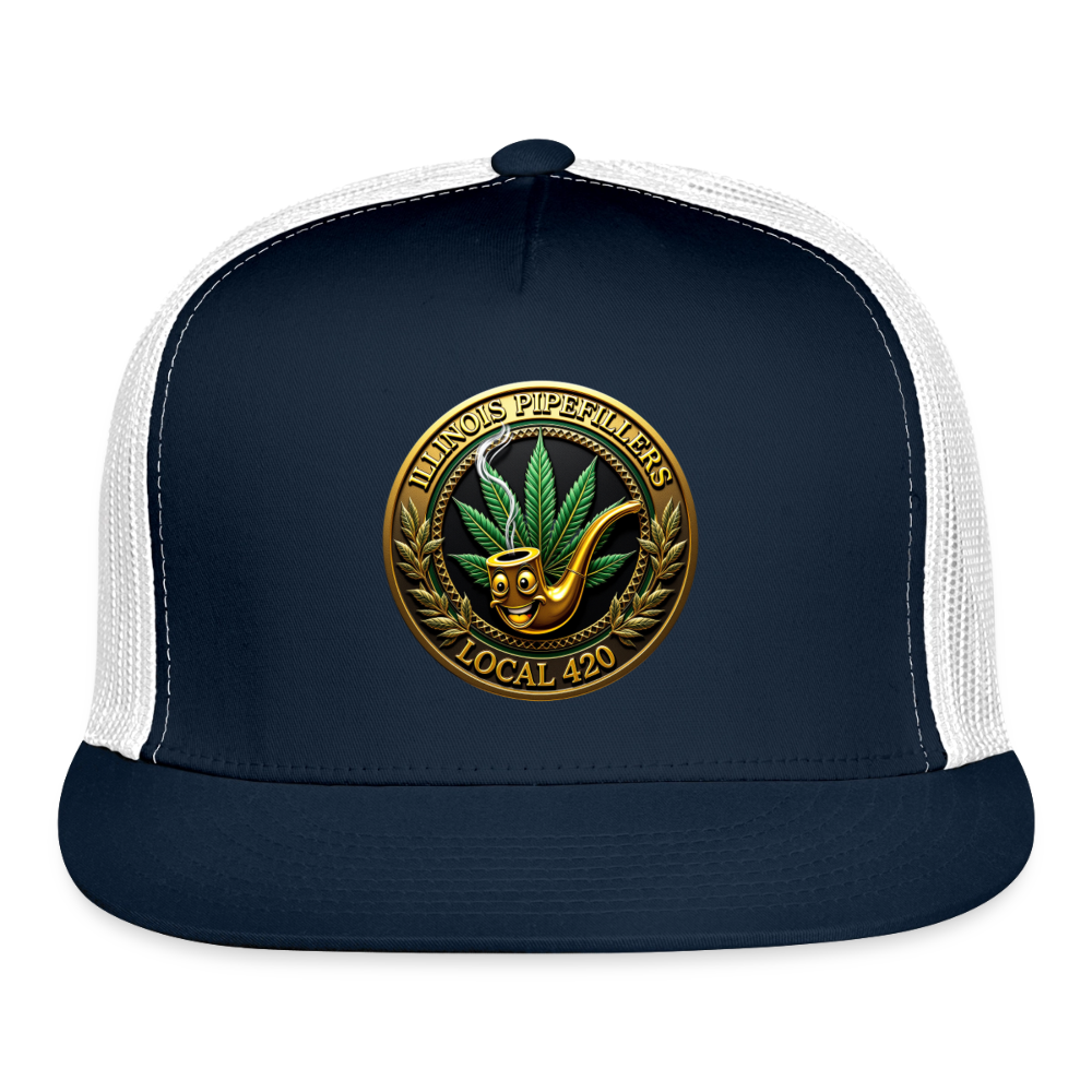 ILLINOIS PIPEFILLERS LOCAL 420 Trucker Hat - navy/white