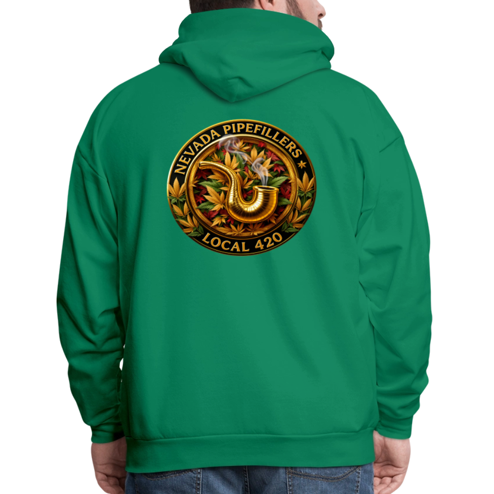 NEVADA PIPEFILLERS LOCAL 420  F/B DESIGN Men's Hoodie - kelly green