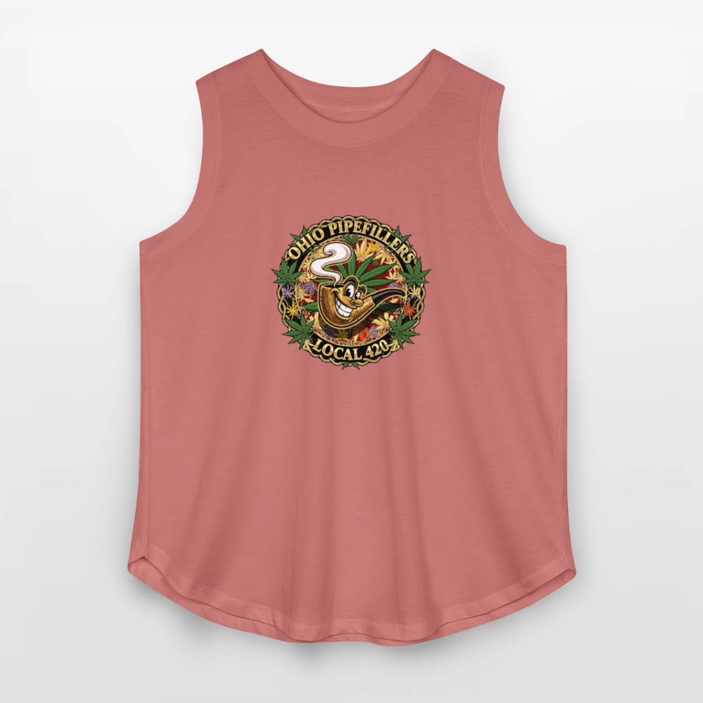 OHIO PIPEFILLERS LOCAL 420 Women's Curvy Relaxed Tank Top - mauve