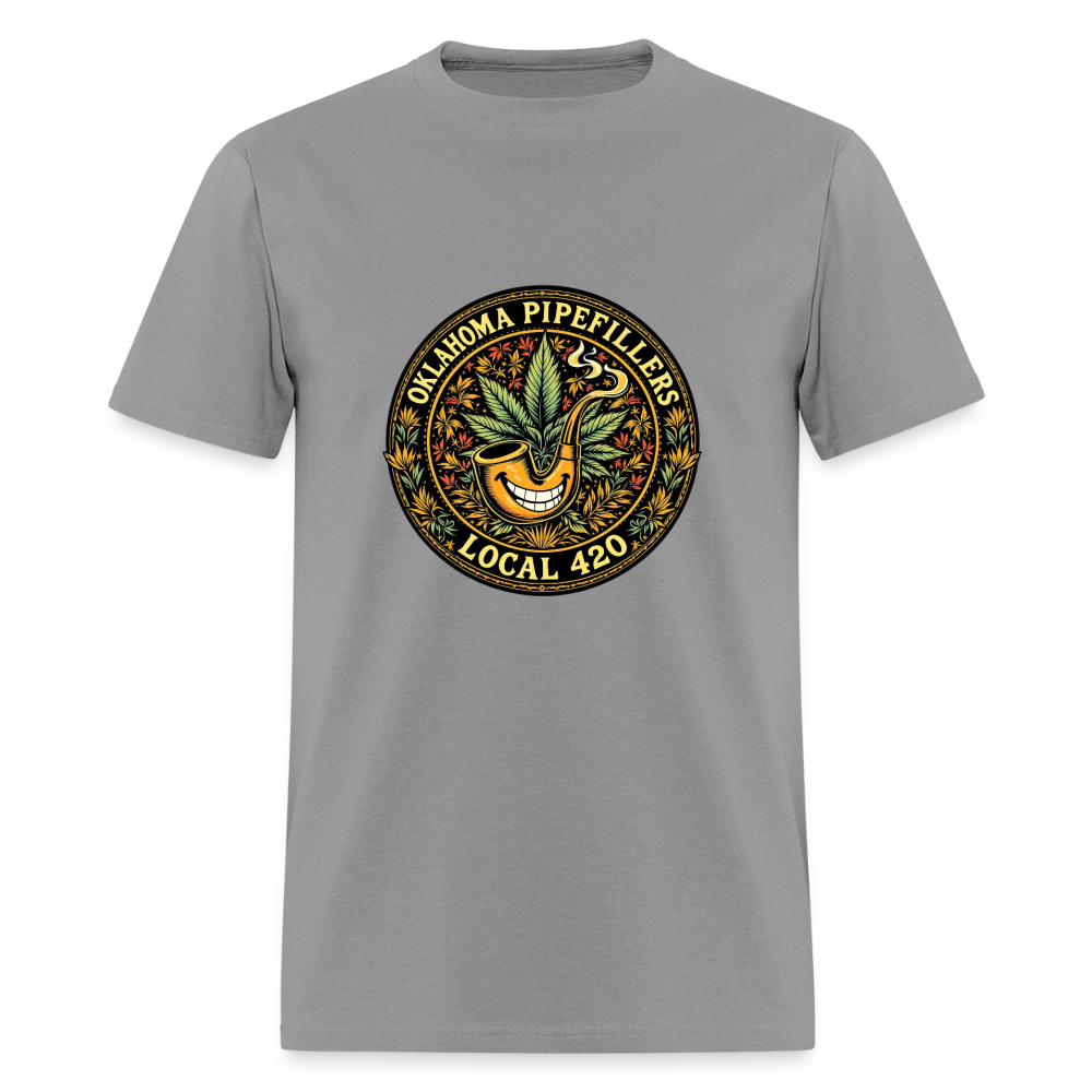 OKLAHOMA PIPEFILLERS LOCAL 420  F/B DESIGNS Men's T-Shirt - rock