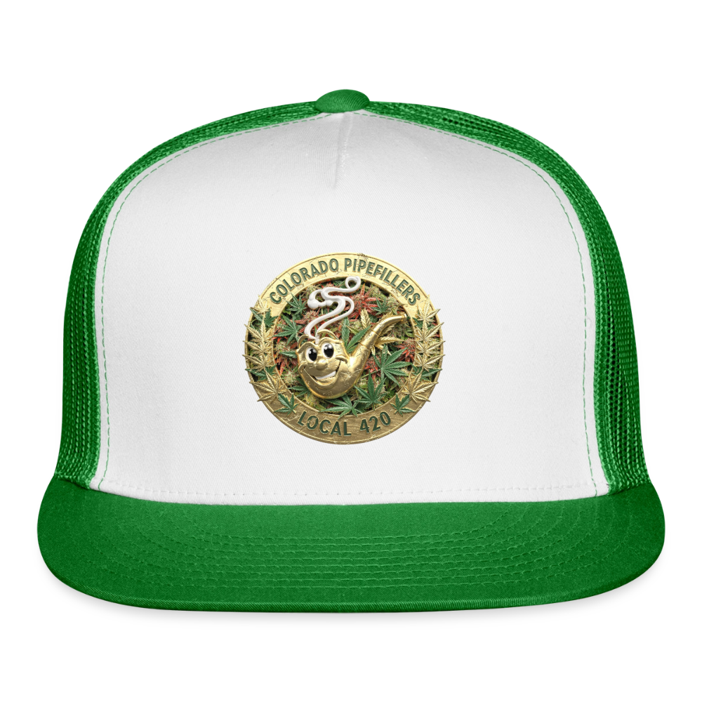 COLORADO PIPEFILLERS LOCAL 420 Trucker Hat - white/kelly green