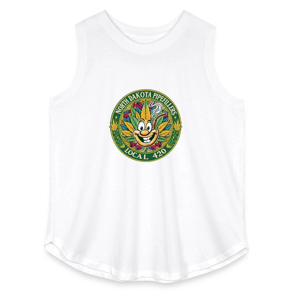 NORTH DAKOTA PIPEFILLERS LOCAL 420 Women's Curvy Relaxed Tank Top - white