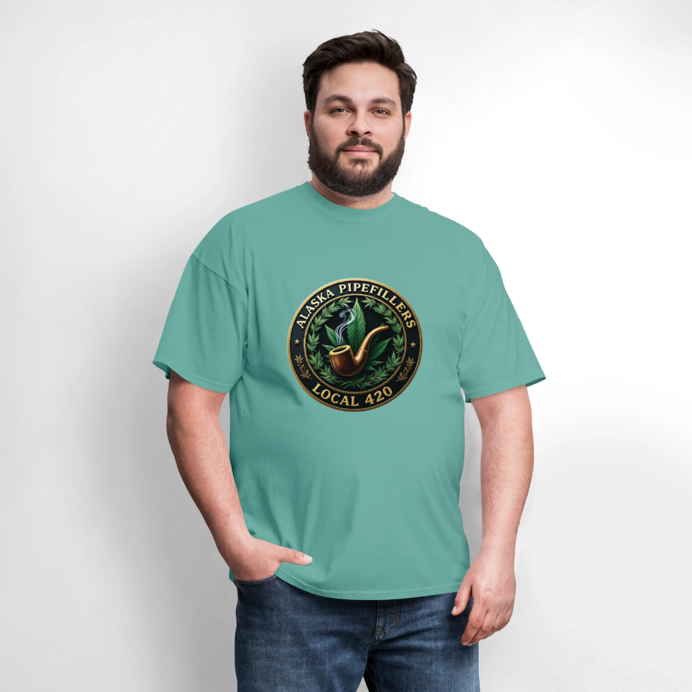 ALASKA PIPEFILLERS LOCAL 420 F/B DESIGN Men's T-Shirt - aquatic