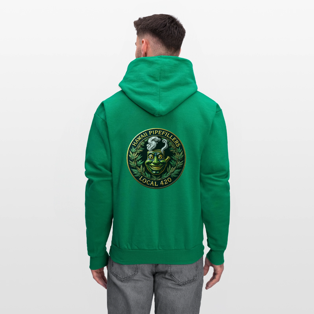HAWAII PIPEFILLERS LOCAL 420 F/B DESIGN Men's Hoodie - kelly green