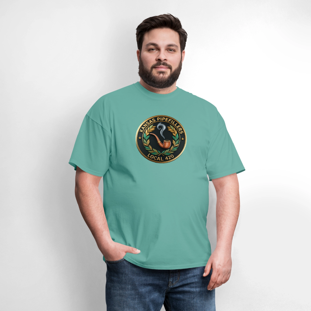 KANSAS PIPEFILLERS LOCAL 420 Men's T-Shirt - aquatic