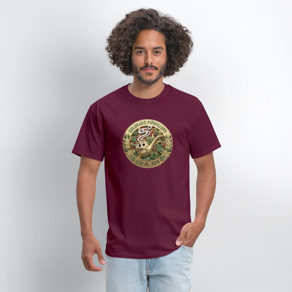 COLORADO PIPEFILLERS LOCAL 420 Men's T-Shirt - burgundy