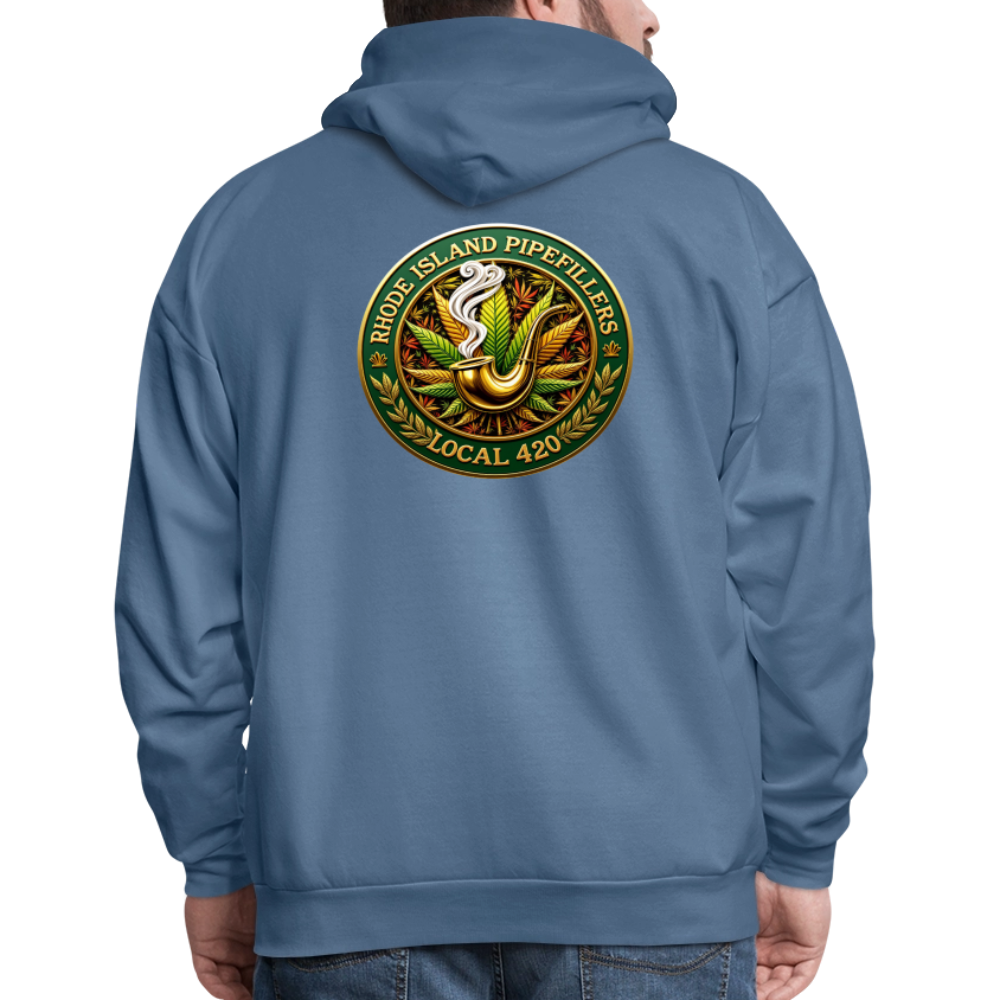 RHODE ISLAND PIPEFILLERS LOCAL 420 F/B DESIGNS Men's Hoodie - denim blue