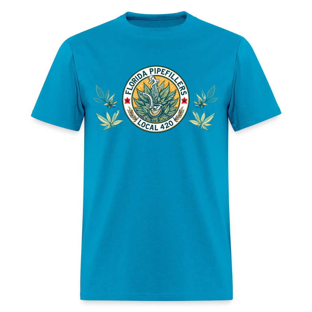 FLORIDA PIPEFILLERS LOCAL 420 F/B DESIGN Men's T-Shirt - turquoise