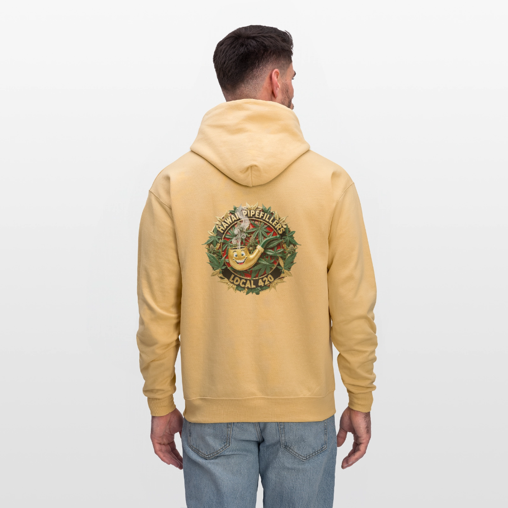 HAWAII PIPEFILLERS LOCAL 420 F/B DESIGN Men's Hoodie - light gold 