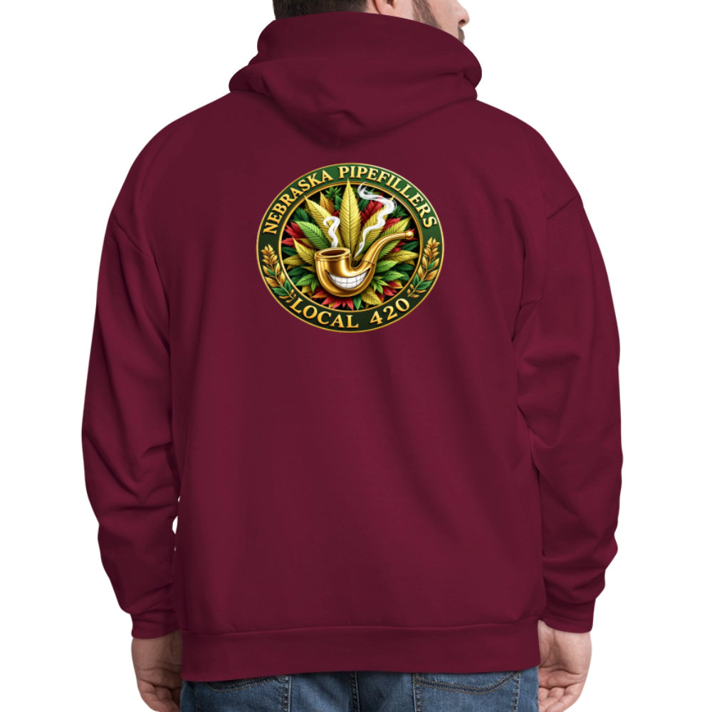 NEBRASKA PIPEFILLERS LOCAL 420 F/B DESIGNS Men's Hoodie - burgundy