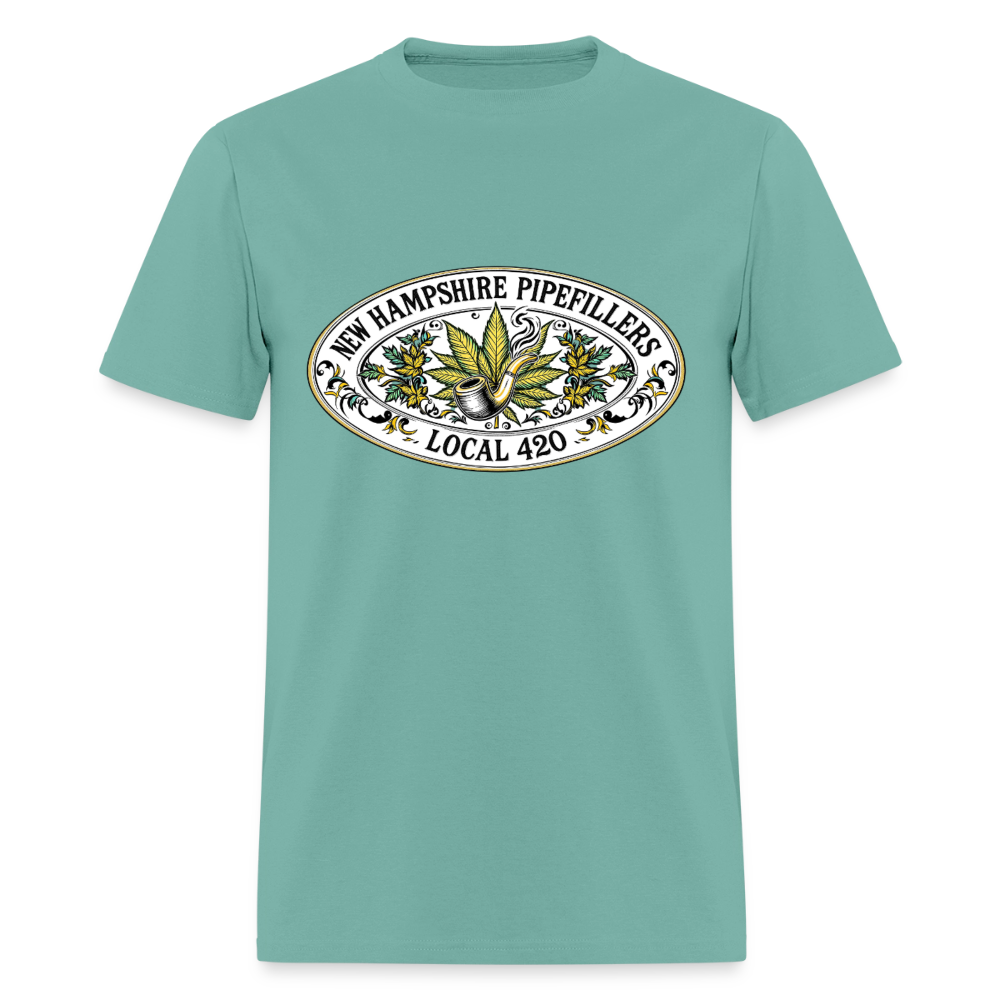 NEW HAMPSHIRE PIPEFILLERS LOCAL 420 2 EMBLEM Men's T-Shirt - aquatic