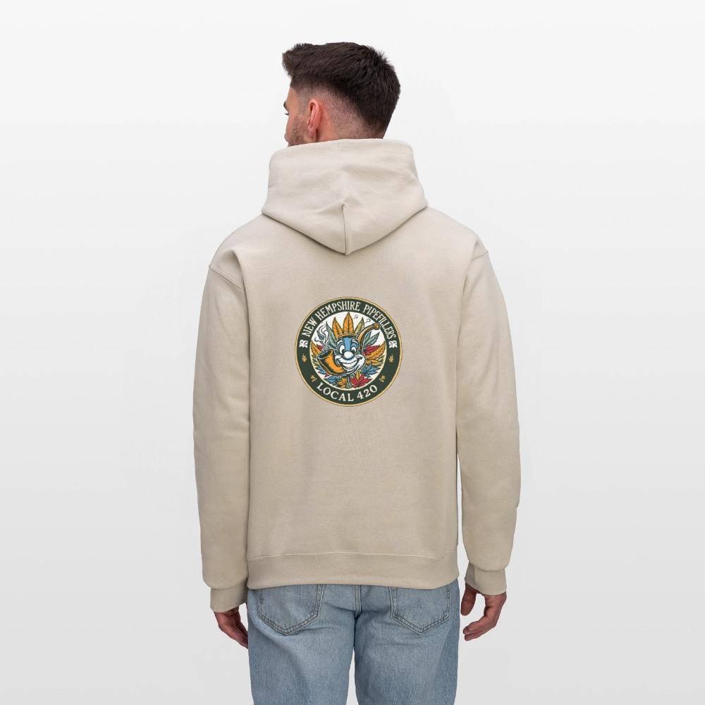 NEW HEMPSHIRE PIPEFILLERS LOCAL 420 2 EMBLEM Men's Hoodie - Sand