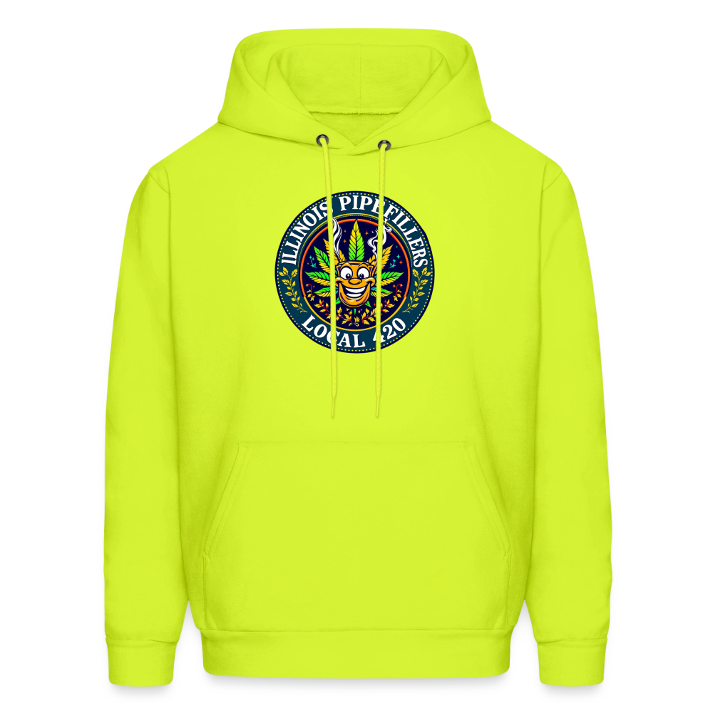 ILLINOIS PIPEFILLERS LOCAL 420 Men's Hoodie - safety green