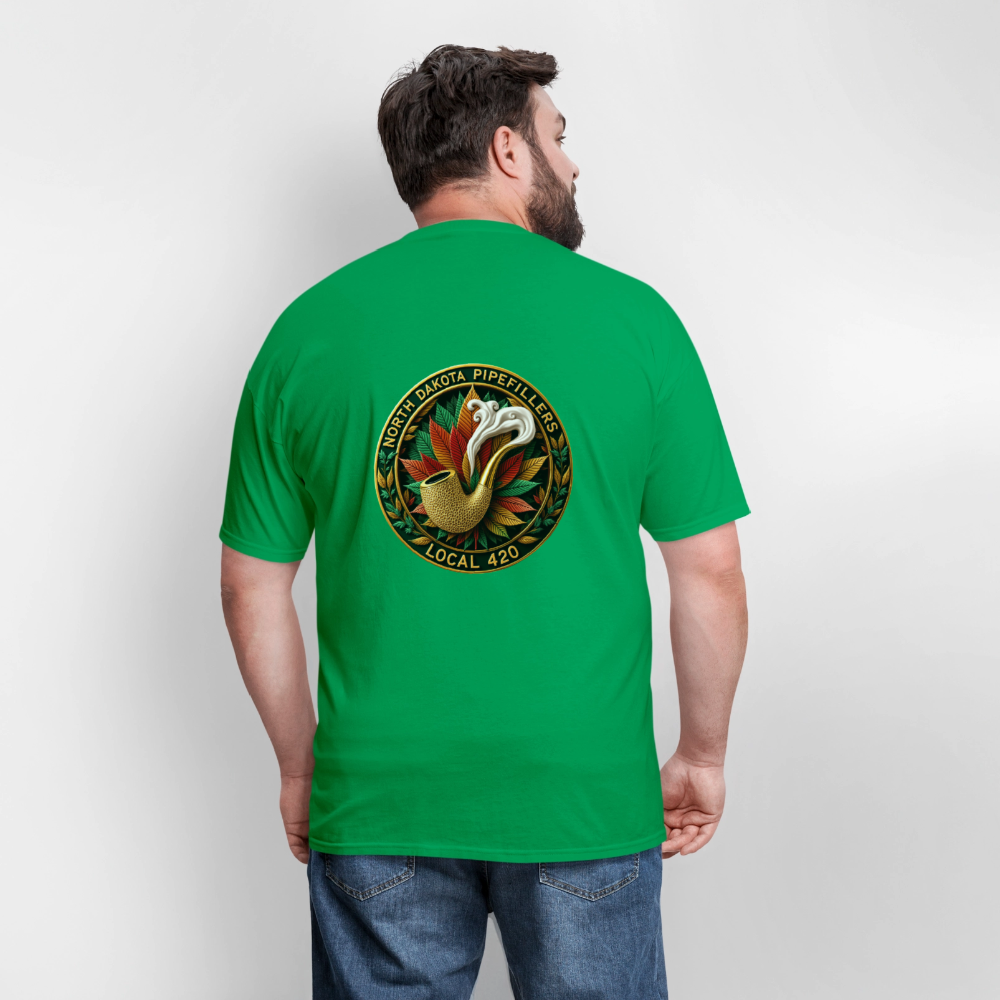 NORTH DAKOTA PIPEFILLERS LOCAL 420 F/B DESIGNS Men's T-Shirt - bright green
