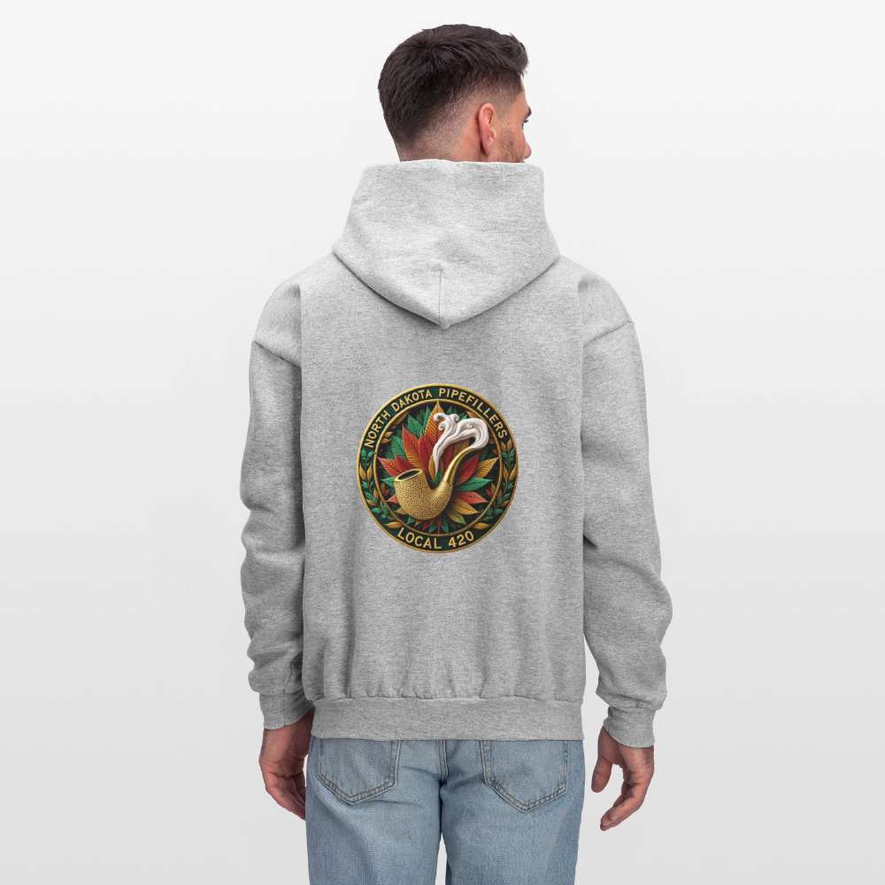 NORTH DAKOTA PIPEFILLERS LOCAL 420 F/B DESIGNS Men's Hoodie - heather gray