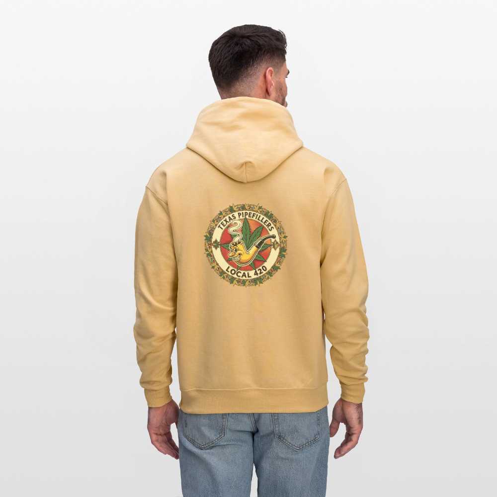 TEXAS PIPEFILLERS LOCAL 420 F/B DESIGN Men's Hoodie - light gold 