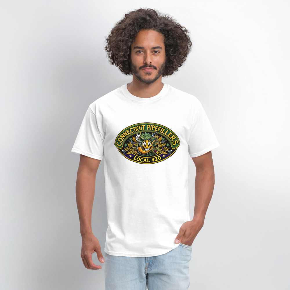 CONNECTICUT PIPEFILLERD LOCAL 420 F/B DESIGN Men's T-Shirt - white