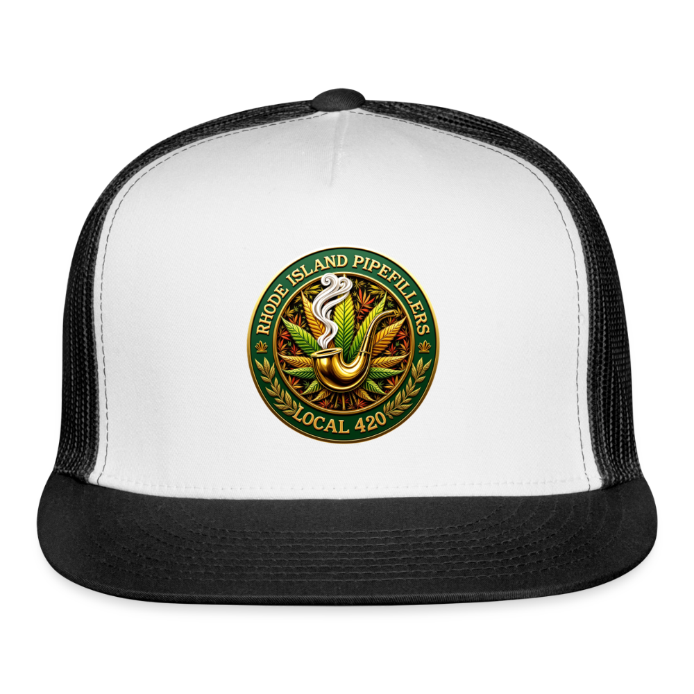 RHODE ISLAND PIPEFILLERS LOCAL 420 Trucker Hat - white/black